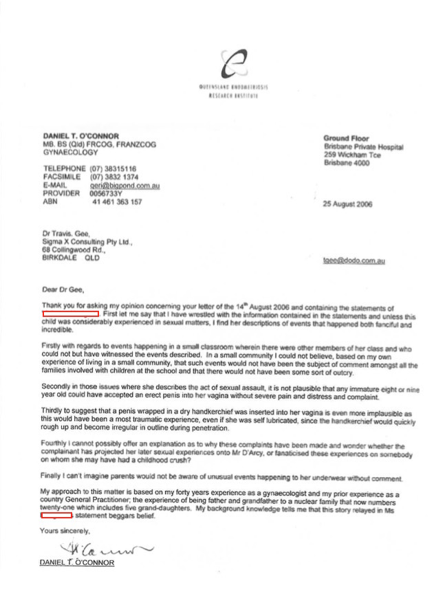 Dr O'Connor-re Bill D'Arcy